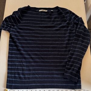 Vince Women’s size Medium Dark Blue Striped Long Sleeve Cashmere Sweater